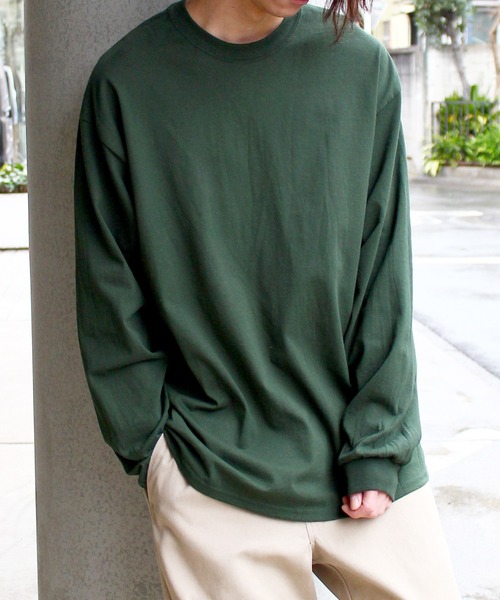 GILDAN（ギルダン）の「【GILDAN】ギルダン  6oz ウルトラコットン ロングスリーブ ビッグシルエット 無地 ロンT T2400（Tシャツ/カットソー・メンズ・オレンジ/ホワイト/グレー/グリーン/ブラック/ベージュ/モスグリーン・L/XL/M/XXL）」の5枚目の写真