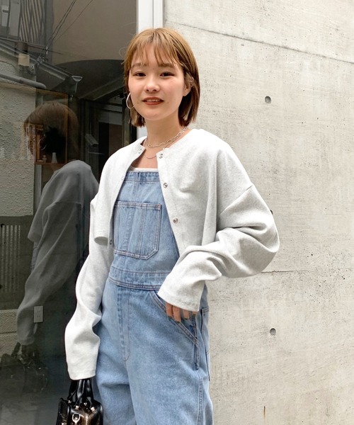 WHO'S WHO gallery（フーズフーギャラリー）の「リングドットコンパクトカーデ（カーディガン/ボレロ・レディース・チャコールグレー/ライトグレー/ベージュ系その他/パープル系その他・FREE）」の17枚目の写真