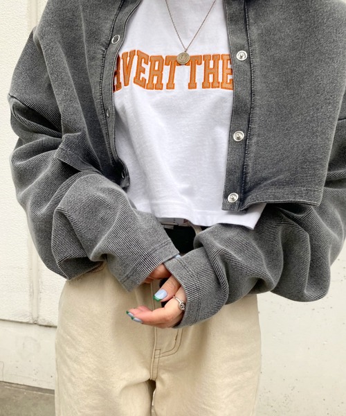 WHO'S WHO gallery（フーズフーギャラリー）の「リングドットコンパクトカーデ（カーディガン/ボレロ・レディース・チャコールグレー/ライトグレー/ベージュ系その他/パープル系その他・FREE）」の21枚目の写真