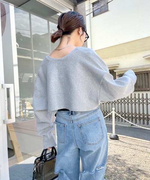 WHO'S WHO gallery（フーズフーギャラリー）の「リングドットコンパクトカーデ（カーディガン/ボレロ・レディース・チャコールグレー/ライトグレー/ベージュ系その他/パープル系その他・FREE）」の5枚目の写真