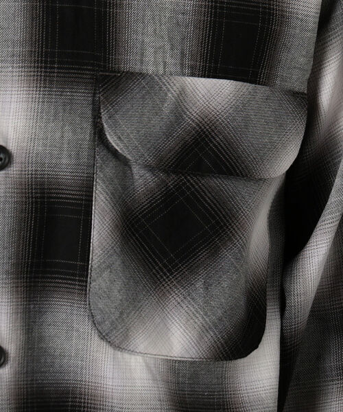 GLOSTER（グロスター）の「オンブレチェック オープンカラーシャツ（シャツ/ブラウス・メンズ・グレー系その他5/ブラウン系その他5・L/M/S）」の9枚目の写真