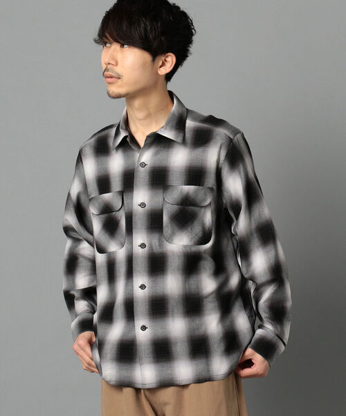 GLOSTER（グロスター）の「オンブレチェック オープンカラーシャツ（シャツ/ブラウス・メンズ・グレー系その他5/ブラウン系その他5・L/M/S）」の14枚目の写真