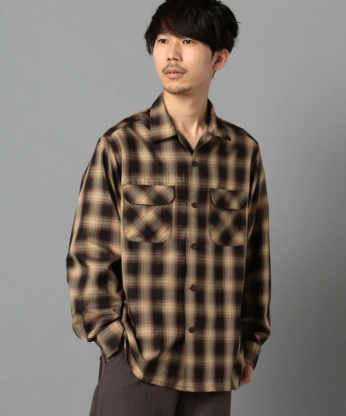 GLOSTER（グロスター）の「オンブレチェック オープンカラーシャツ（シャツ/ブラウス・メンズ・グレー系その他5/ブラウン系その他5・L/M/S）」の15枚目の写真