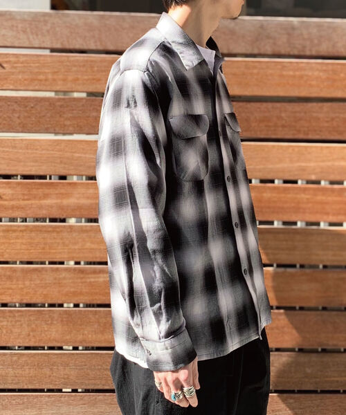 GLOSTER（グロスター）の「オンブレチェック オープンカラーシャツ（シャツ/ブラウス・メンズ・グレー系その他5/ブラウン系その他5・L/M/S）」の16枚目の写真