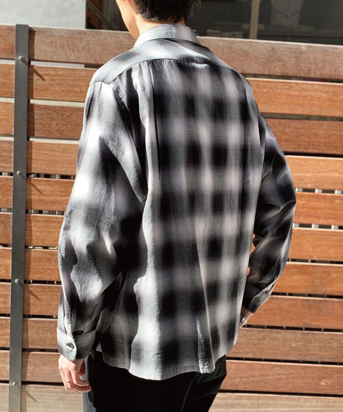 GLOSTER（グロスター）の「オンブレチェック オープンカラーシャツ（シャツ/ブラウス・メンズ・グレー系その他5/ブラウン系その他5・L/M/S）」の17枚目の写真