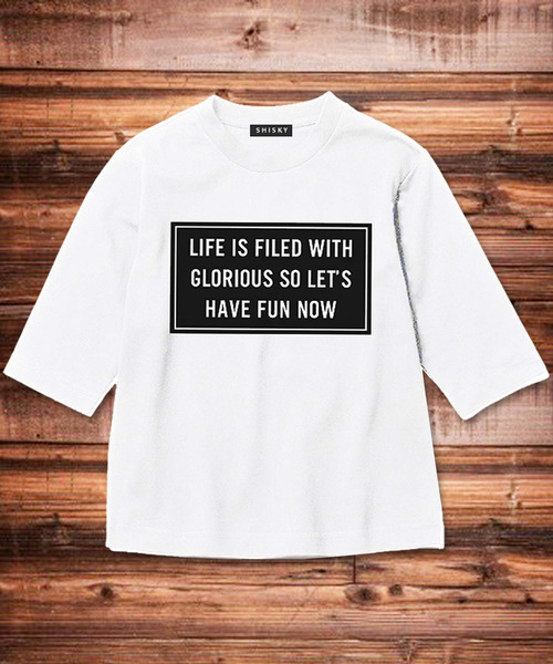 THE CASUAL(カジュアル)の「7分袖 プリント クルーネック Tシャツ カットソー キッズ(Tシャツ/カットソー・キッズ・ベージュ/ミント/チャコール/ホワイト系/杢グレー/ブラック系/モカ/オレンジ/オフホワイト/ブラック・120cm/160cm/140cm/110cm/130cm/150cm)」の2枚目の写真