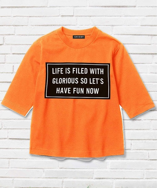 THE CASUAL(カジュアル)の「7分袖 プリント クルーネック Tシャツ カットソー キッズ(Tシャツ/カットソー・キッズ・ベージュ/ミント/チャコール/ホワイト系/杢グレー/ブラック系/モカ/オレンジ/オフホワイト/ブラック・120cm/160cm/140cm/110cm/130cm/150cm)」の10枚目の写真