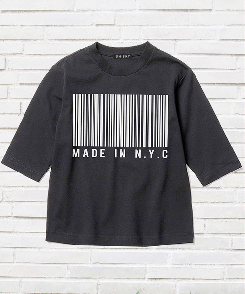 THE CASUAL(カジュアル)の「7分袖 プリント クルーネック Tシャツ カットソー キッズ(Tシャツ/カットソー・キッズ・ベージュ/ミント/チャコール/ホワイト系/杢グレー/ブラック系/モカ/オレンジ/オフホワイト/ブラック・120cm/160cm/140cm/110cm/130cm/150cm)」の4枚目の写真