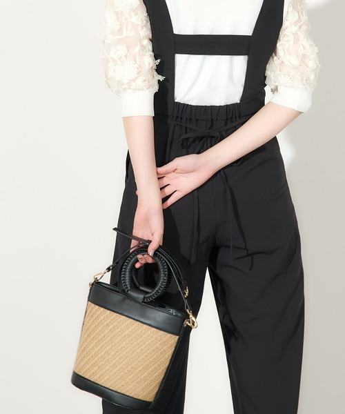 natural couture(ナチュラルクチュール)の「かがりハンドルバケツバッグ(ハンドバッグ・レディース・ブラック/ブラウン・FREE)」の20枚目の写真