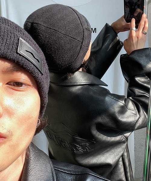 MASONPRINCE(メイソンプリンス)の「【MASONPRINCE】Oversized MSPE new logo single leather jacket PY0918(ライダースジャケット・メンズ・ブラック・S/M/L/XL)」の3枚目の写真