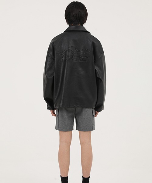 MASONPRINCE(メイソンプリンス)の「【MASONPRINCE】Oversized MSPE new logo single leather jacket PY0918(ライダースジャケット・メンズ・ブラック・S/M/L/XL)」の10枚目の写真