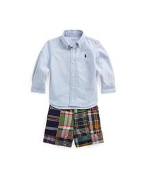 POLO RALPH LAUREN CHILDRENSWEAR（ポロ ラルフ ローレン チルドレンズウェア）の「オックスフォード シャツ & マドラス ショートパンツ セット（ベビーギフト・キッズ）」