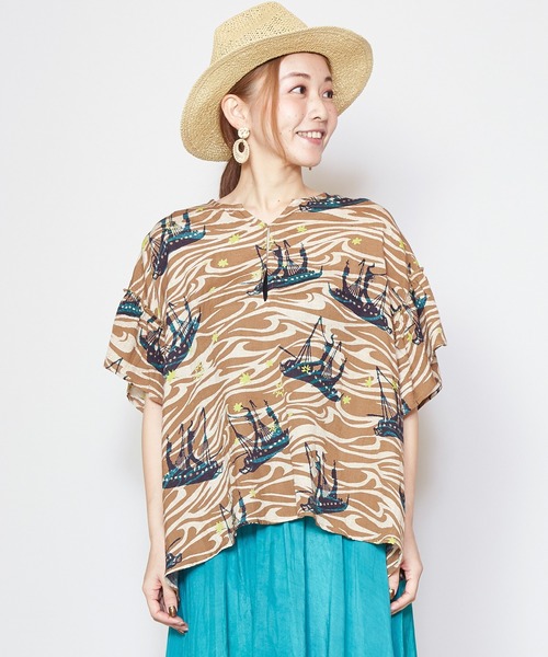 チャイハネ(チャイハネ)の「【チャイハネ】ホクレアトップス(その他トップス・レディース・ブラウン/ブルー/グリーン・FREE)」の1枚目の写真