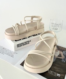 moment+ | 厚底プラットフォームコードストラップサンダル(サンダル)