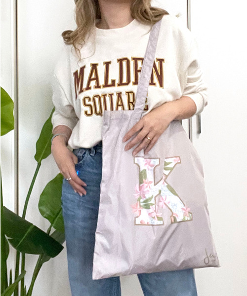Jessica Miyuki(ジェシカミユキ)の「Jessica Miyuki/ジェシカミユキ イニシャルエコバッグ 2221S31286-003(エコバッグ/サブバッグ・レディース・チャコールグレー/ブラック/パープル/ネイビー/カーキ/ピンク/ブルー/ベビーピンク・FREE)」の8枚目の写真