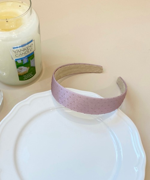 by muni:r(バイ ムニール)の「パステルカラードットポイントヘアバンド(カチューシャ・レディース・グレー/ピンク/アイボリー/ミント・ONE SIZE)」の1枚目の写真