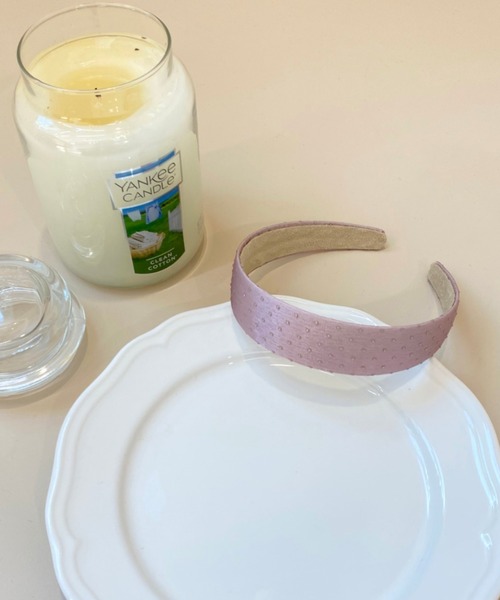 by muni:r(バイ ムニール)の「パステルカラードットポイントヘアバンド(カチューシャ・レディース・グレー/ピンク/アイボリー/ミント・ONE SIZE)」の9枚目の写真