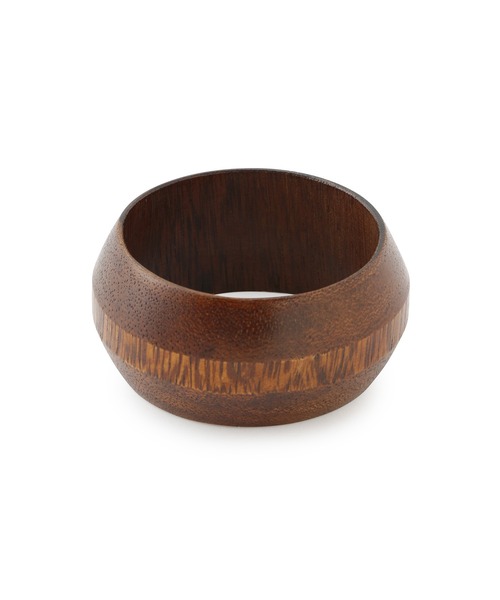 MADEMOISELLE ROPE'(マドモアゼル ロペ)の「ウッドビッグバングル(バングル/リストバンド・レディース・ダークブラウン・FREE)」の3枚目の写真