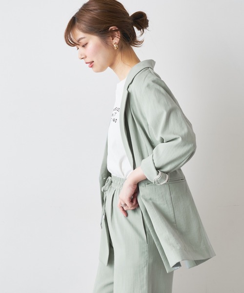 natural couture（ナチュラルクチュール）の「さらっと着れるリネンライクジャケット（その他アウター・レディース・ブラック/ミント/ライトベージュ・FREE）」の14枚目の写真