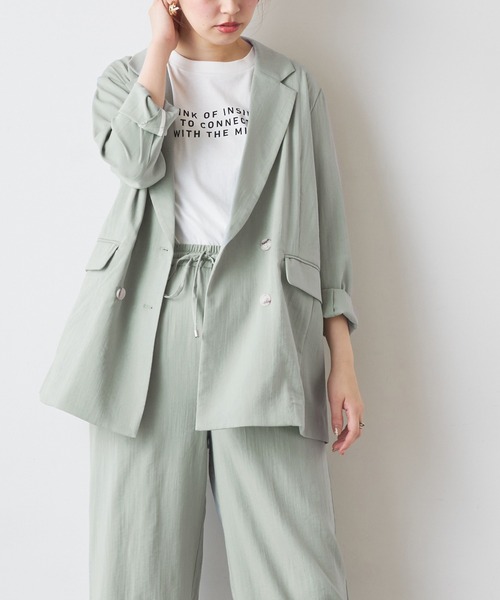 natural couture（ナチュラルクチュール）の「さらっと着れるリネンライクジャケット（その他アウター・レディース・ブラック/ミント/ライトベージュ・FREE）」の15枚目の写真