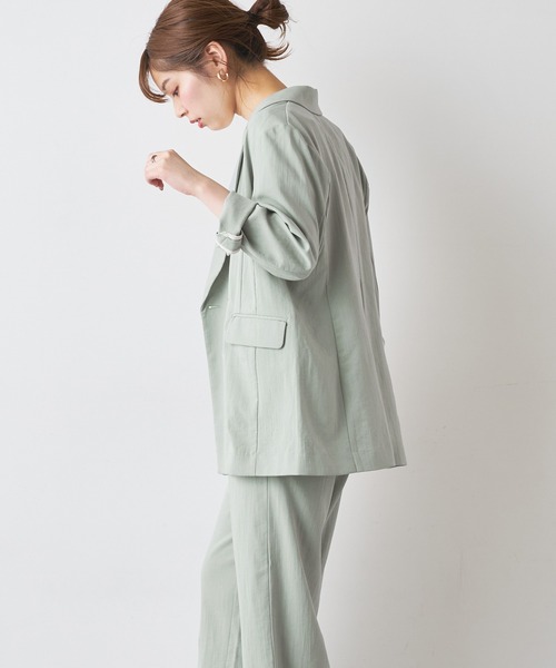 natural couture（ナチュラルクチュール）の「さらっと着れるリネンライクジャケット（その他アウター・レディース・ブラック/ミント/ライトベージュ・FREE）」の16枚目の写真