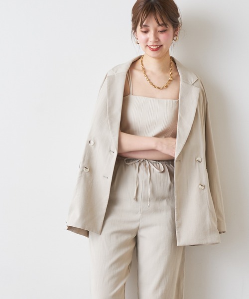 natural couture（ナチュラルクチュール）の「さらっと着れるリネンライクジャケット（その他アウター・レディース・ブラック/ミント/ライトベージュ・FREE）」の8枚目の写真