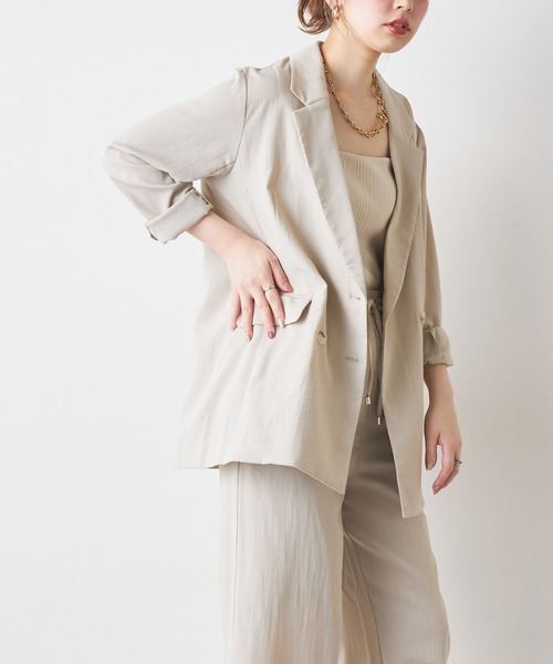 natural couture（ナチュラルクチュール）の「さらっと着れるリネンライクジャケット（その他アウター・レディース・ブラック/ミント/ライトベージュ・FREE）」の10枚目の写真