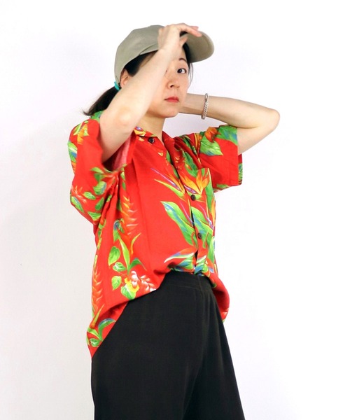 Grand PARK（グランドパーク）の「HILOHATTIバードオブパラダイスアロハシャツ（シャツ/ブラウス・メンズ・ホワイト/レッド・SMALL/X-SMALL）」の7枚目の写真