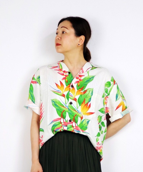 Grand PARK（グランドパーク）の「HILOHATTIバードオブパラダイスアロハシャツ（シャツ/ブラウス・メンズ・ホワイト/レッド・SMALL/X-SMALL）」の14枚目の写真