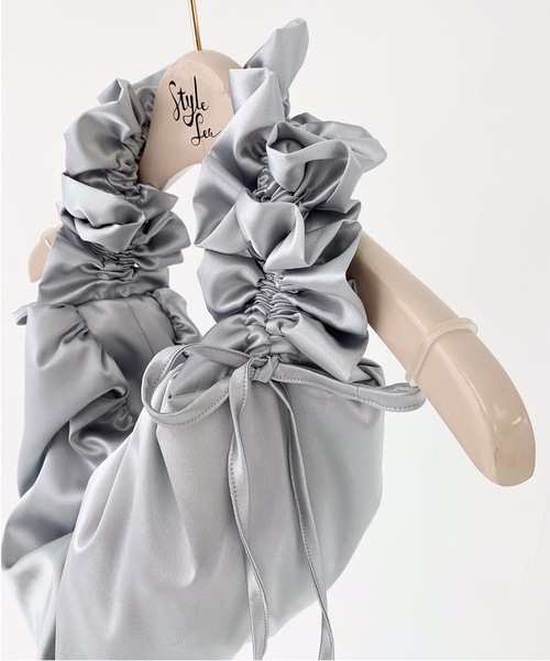 StyleSea（スタイルシー）の「シャーリングショルダーバッグ（ショルダーバッグ・レディース・ブラック/アイボリー/シルバー/ラベンダー・FREE）」の13枚目の写真