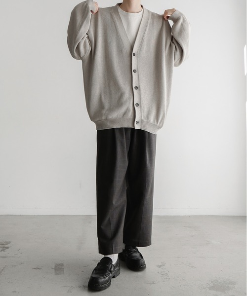 remer(リメール)の「loose basic cardigan/ルーズベーシックカーディガン(カーディガン/ボレロ・メンズ・ブラック/ダークブルー/グレイッシュベージュ・SMALL/MEDIUM/LARGE)」の15枚目の写真