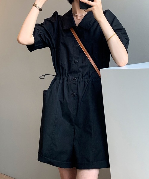 aimoha(アイモハ)の「リラックスオールインワン(つなぎ/オールインワン・レディース・ブラック/ベージュ・MEDIUM/LARGE)」の5枚目の写真