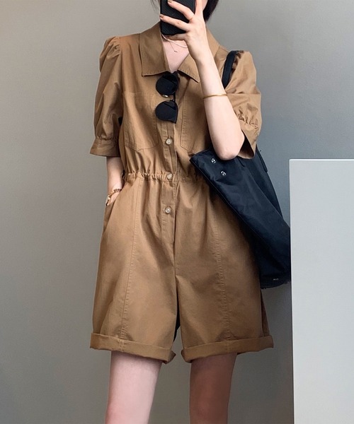 aimoha(アイモハ)の「リラックスオールインワン(つなぎ/オールインワン・レディース・ブラック/ベージュ・MEDIUM/LARGE)」の9枚目の写真