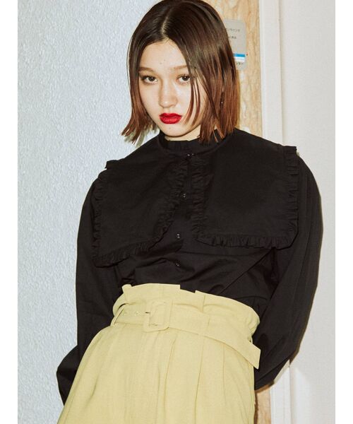 jouetie(ジュエティ)の「【2WAY】スタンドカラーブラウス(シャツ/ブラウス・レディース・ブラック/ブルー/その他1/オフホワイト・MEDIUM)」の3枚目の写真