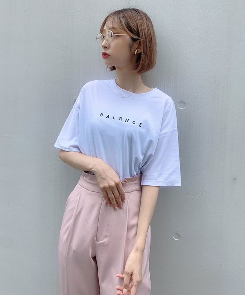 Voyage titty&Co.PETIT（ボヤージュティティアンドコープチ）の「【Voyage titty&Co.】Balance Tee（Tシャツ/カットソー・レディース・ホワイト/ブラック・FREE）」の2枚目の写真