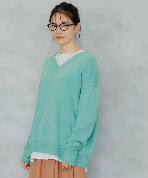 green label relaxing(グリーンレーベルリラクシング)の「LAUNDRY ランドリー W/N Vネック プルオーバー ニット ボーダー -ウォッシャブル-(ニット/セーター・レディース・ネイビー/ライム/その他1/ナチュラル/ライラック/ピンク/ターコイズブルー/その他2・FREE)」の11枚目の写真