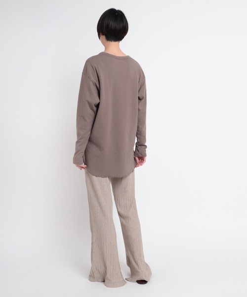 Audition(オーディション)の「M1726 オーガニック接結天竺デザインスリーブプルオーバー(Tシャツ/カットソー・レディース・ダークベージュ/ベビーピンク/オフホワイト・MEDIUM)」の10枚目の写真