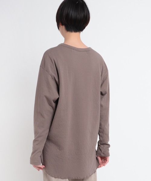 Audition(オーディション)の「M1726 オーガニック接結天竺デザインスリーブプルオーバー(Tシャツ/カットソー・レディース・ダークベージュ/ベビーピンク/オフホワイト・MEDIUM)」の15枚目の写真