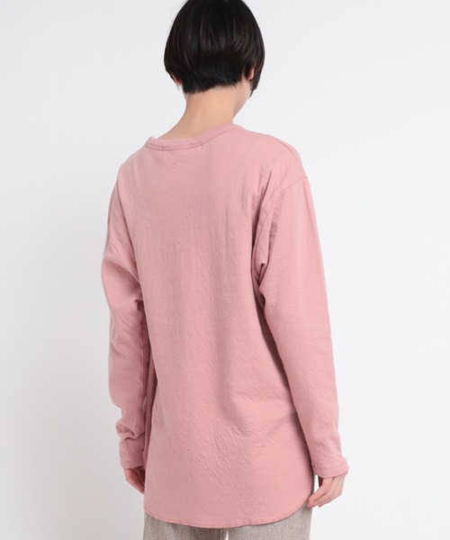 Audition(オーディション)の「M1726 オーガニック接結天竺デザインスリーブプルオーバー(Tシャツ/カットソー・レディース・ダークベージュ/ベビーピンク/オフホワイト・MEDIUM)」の14枚目の写真
