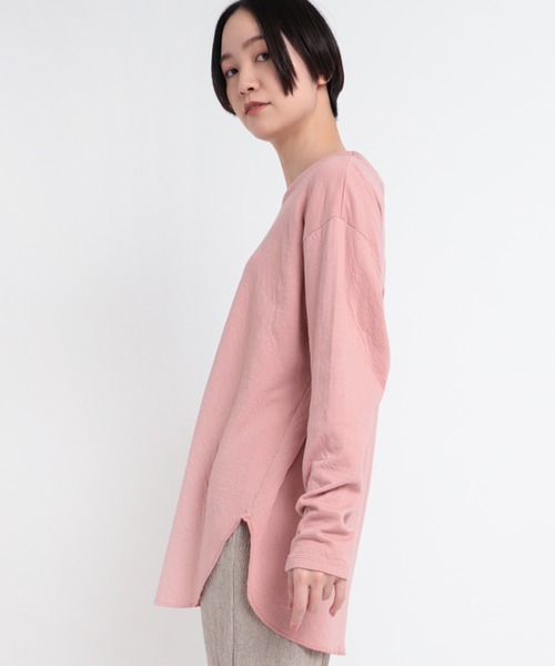Audition(オーディション)の「M1726 オーガニック接結天竺デザインスリーブプルオーバー(Tシャツ/カットソー・レディース・ダークベージュ/ベビーピンク/オフホワイト・MEDIUM)」の17枚目の写真
