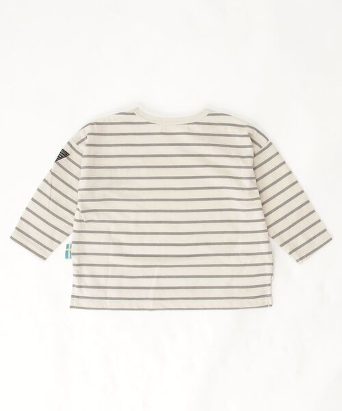 moz(モズ)の「【MOZ】EM3481 先染めボーダー長袖Tシャツ(Tシャツ/カットソー・キッズ・グレー/アイボリー・90/80/95)」の3枚目の写真