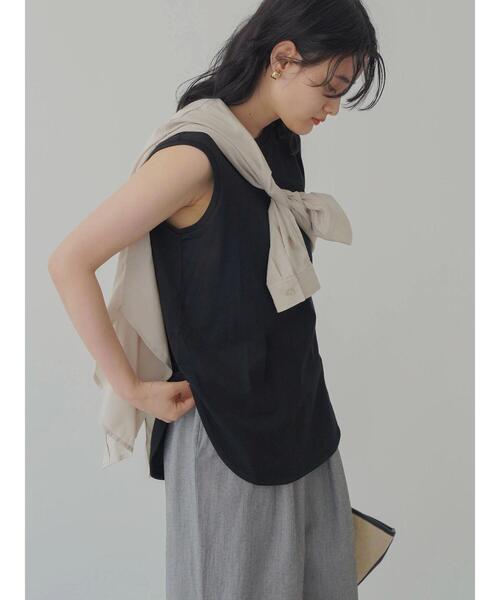 AMERICAN HOLIC（アメリカンホリック）の「裾ラウンドノースリーブカットプルオーバー（Tシャツ/カットソー・レディース・ブラック/グレイッシュベージュ/ブルー系その他2/その他7・L/S/M）」の5枚目の写真