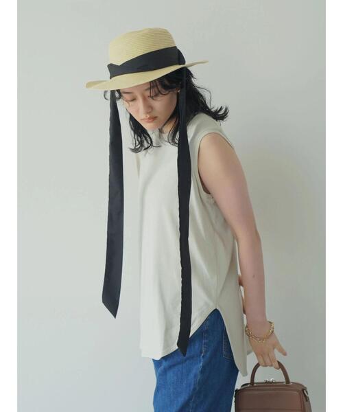 AMERICAN HOLIC（アメリカンホリック）の「裾ラウンドノースリーブカットプルオーバー（Tシャツ/カットソー・レディース・ブラック/グレイッシュベージュ/ブルー系その他2/その他7・L/S/M）」の22枚目の写真