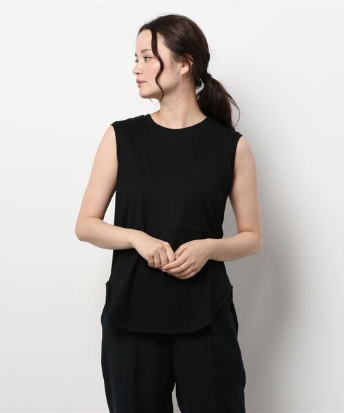 AMERICAN HOLIC（アメリカンホリック）の「裾ラウンドノースリーブカットプルオーバー（Tシャツ/カットソー・レディース・ブラック/グレイッシュベージュ/ブルー系その他2/その他7・L/S/M）」の10枚目の写真