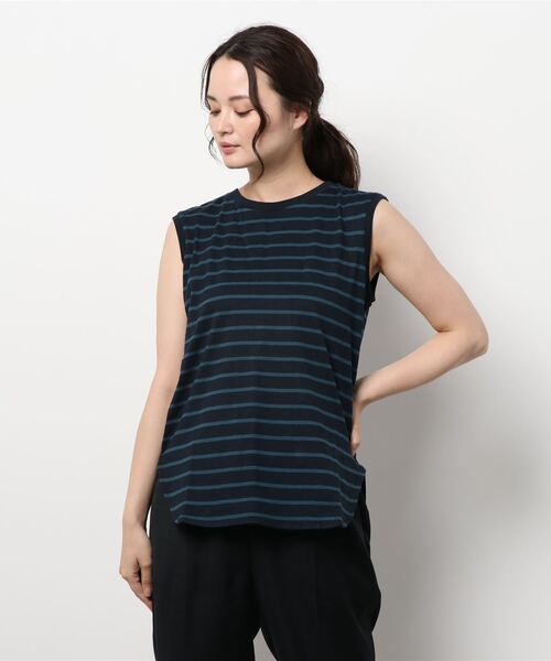 AMERICAN HOLIC（アメリカンホリック）の「裾ラウンドノースリーブカットプルオーバー（Tシャツ/カットソー・レディース・ブラック/グレイッシュベージュ/ブルー系その他2/その他7・L/S/M）」の9枚目の写真