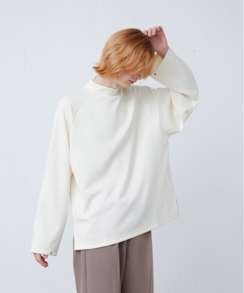 ln fortis（ロンフォルティス）の「ln fortis - 2wayスリーブモックネックTシャツ（Tシャツ/カットソー・メンズ・ホワイト/ブラック・SMALL/MEDIUM）」の2枚目の写真