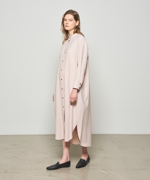 ベイジ CORRIS バンドカラー シャツ ワンピース ベージュ 4 アプリ様】ベイジ CORRIS バンドカラー シャツ ワンピース ベージュ 4