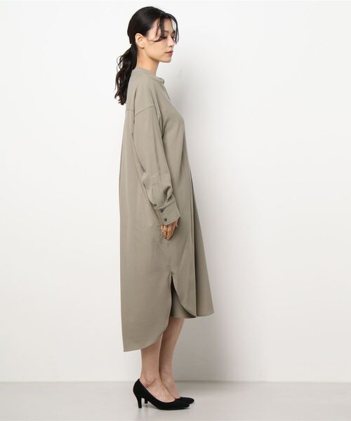 N.O.R.C by the line（ノークバイザライン）の「バンドカラーシャツワンピース（シャツワンピース・レディース・ベージュ/ブラック/ピンク/アッシュブラウン・L/S/M）」の9枚目の写真