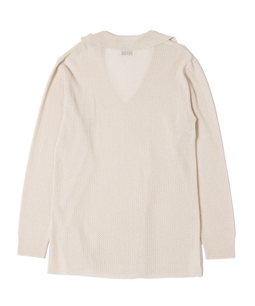 UNDECORATED（アンデコレイテッド）の「UNDECORATED アンデコレイテッド / WASHI KNIT TOP 和紙 オーバーサイズ  スキッパー 深Vネックニット（セットアップ） / UDS22804（ニット/セーター・レディース・ブラック/ベージュ・FREE）」の20枚目の写真