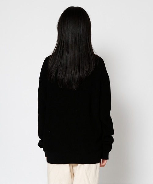 UNDECORATED（アンデコレイテッド）の「UNDECORATED アンデコレイテッド / WASHI KNIT TOP 和紙 オーバーサイズ  スキッパー 深Vネックニット（セットアップ） / UDS22804（ニット/セーター・レディース・ブラック/ベージュ・FREE）」の17枚目の写真